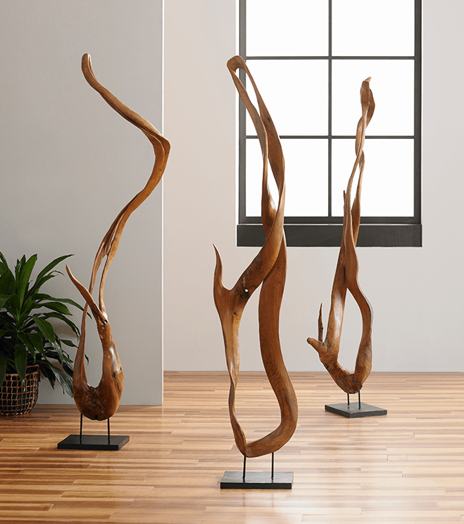 Mahogany Abstract Sculptures